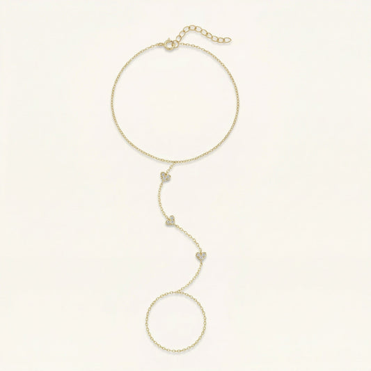 Triple Heart Hand Chain