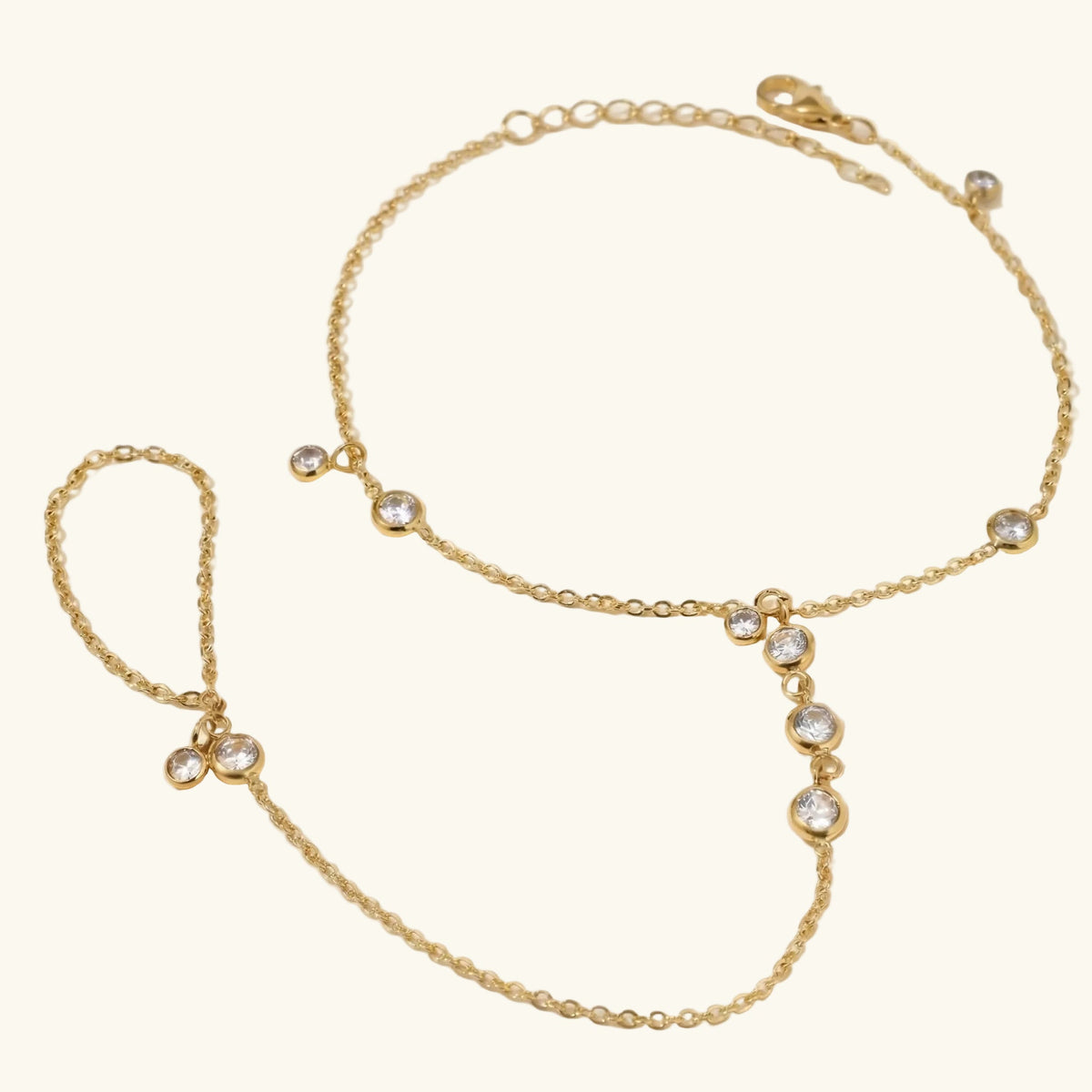 Multi Crystal Hand Chain
