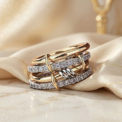 Interlocked Crystal Ring