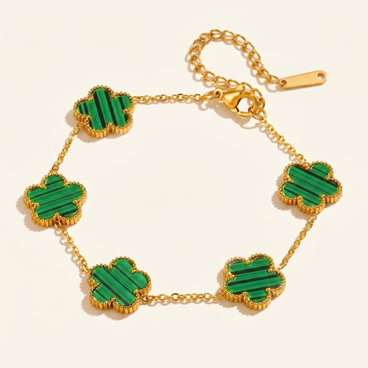 Malachit-Blüten-Armband