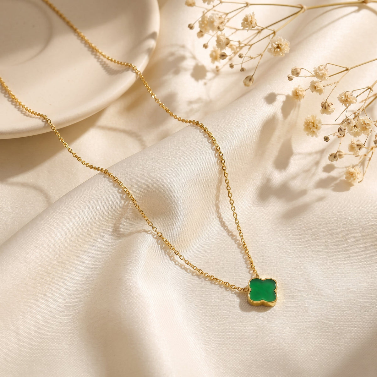 Green Rosette Necklace