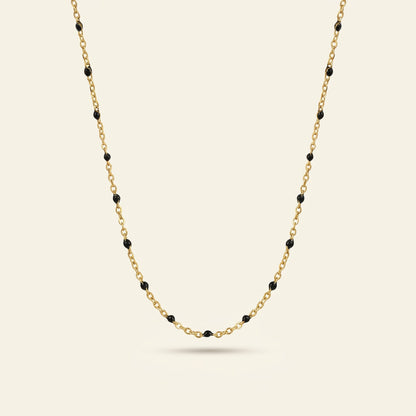 Black Bead Chain Necklace