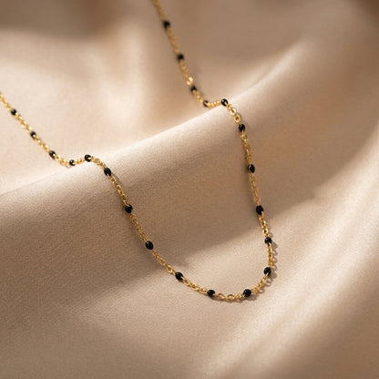 Black Bead Chain Necklace