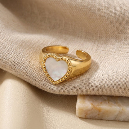 White Heart Ring