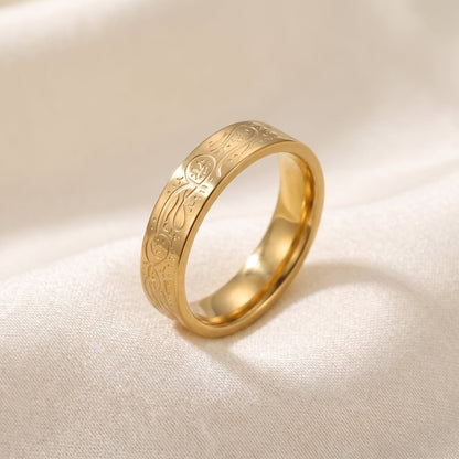 Etched Symbol Band Ring