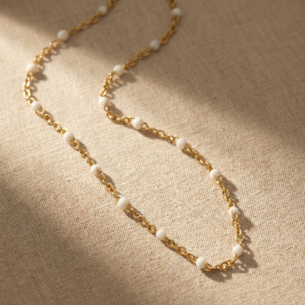 Pearl Station Chain Necklace