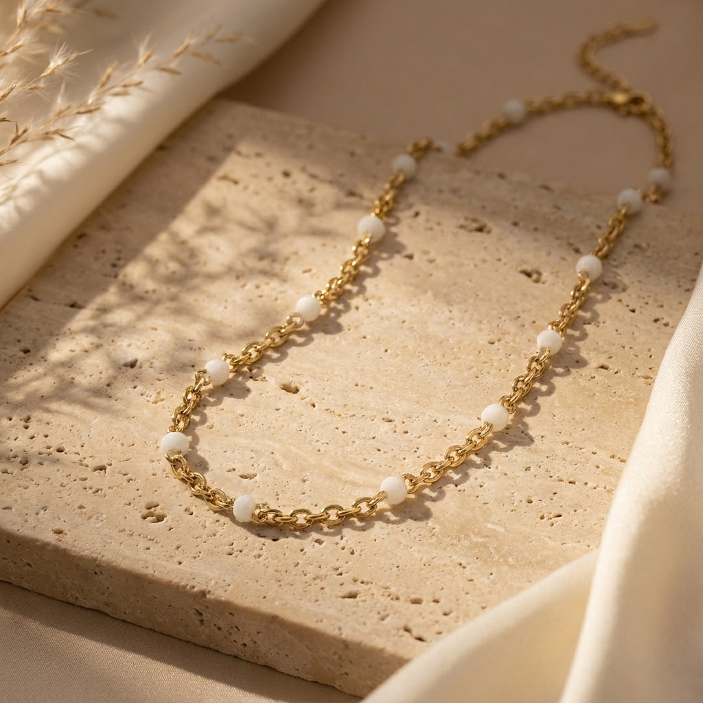 Pearl Station Chain Necklace