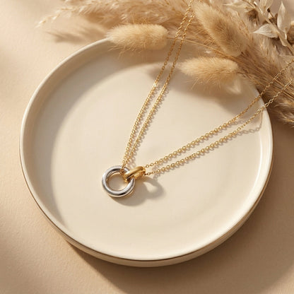 Two-Tone Circle Necklace
