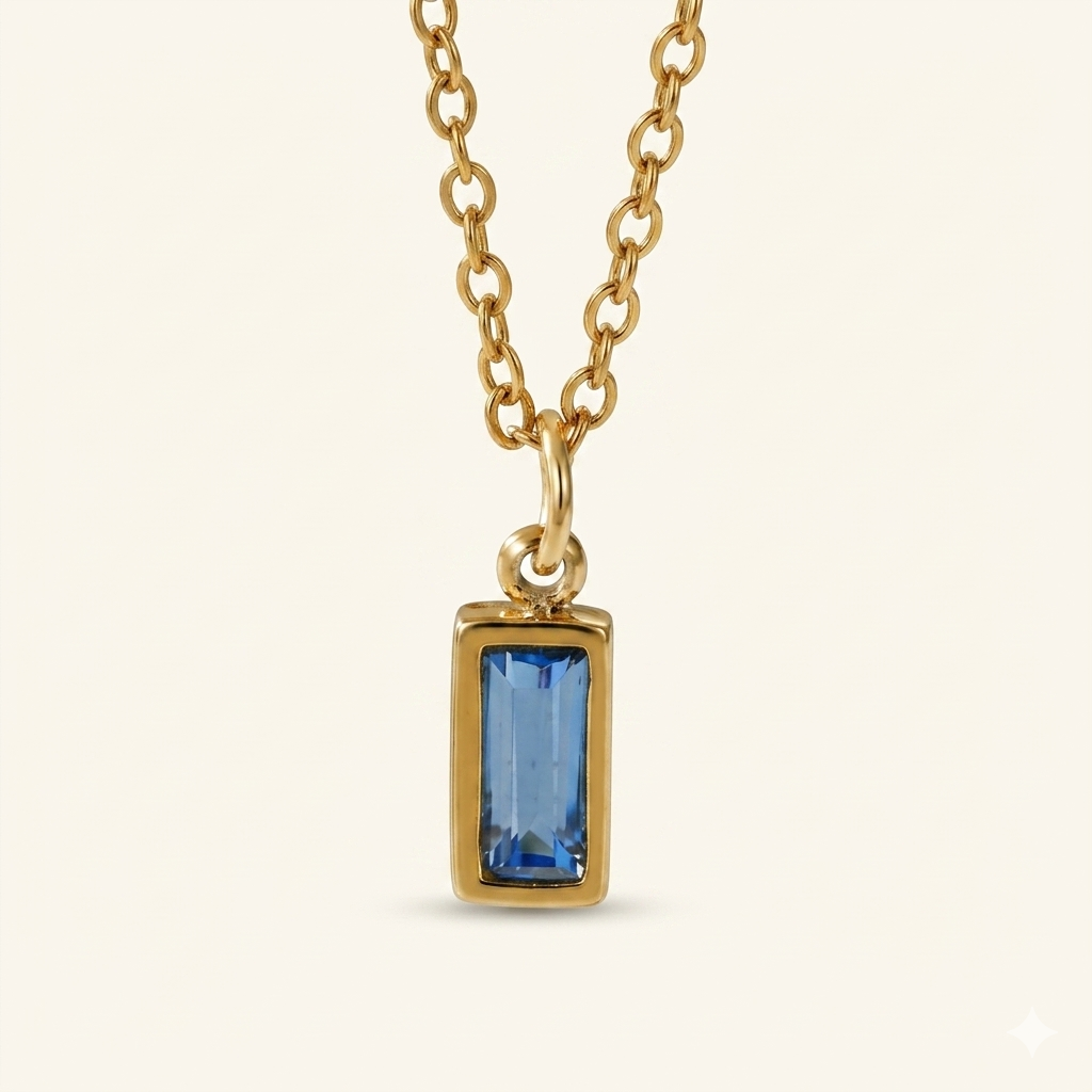 Baguette-fødselsstenshalskæde