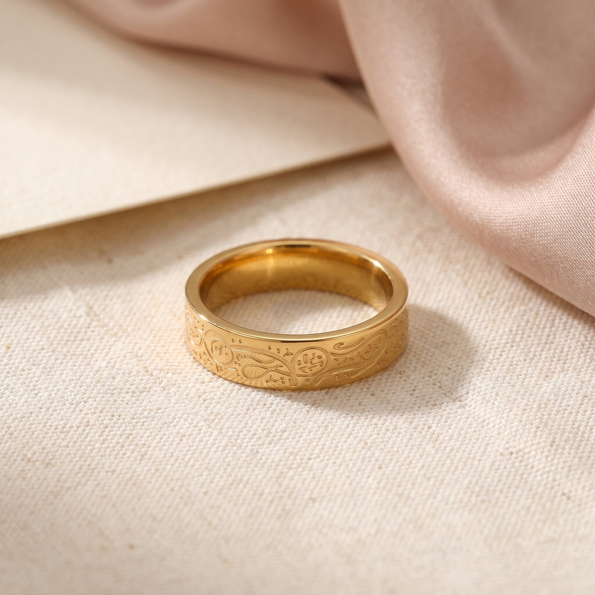 Etched Symbol Band Ring