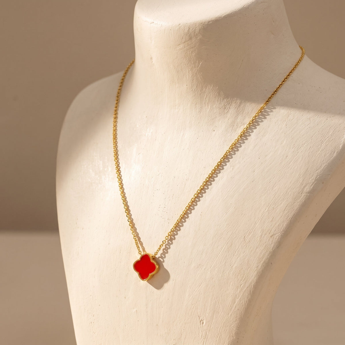 Red Rosette Necklace