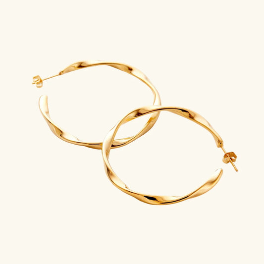 Organic Wave Hoop Earrings