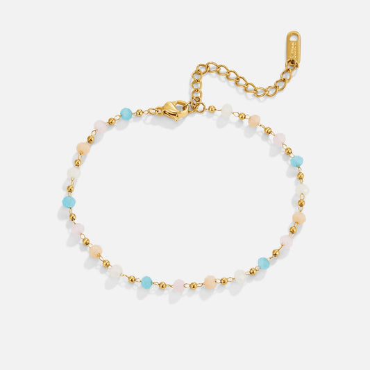 Armband mit pastellfarbenen Kristallperlen
