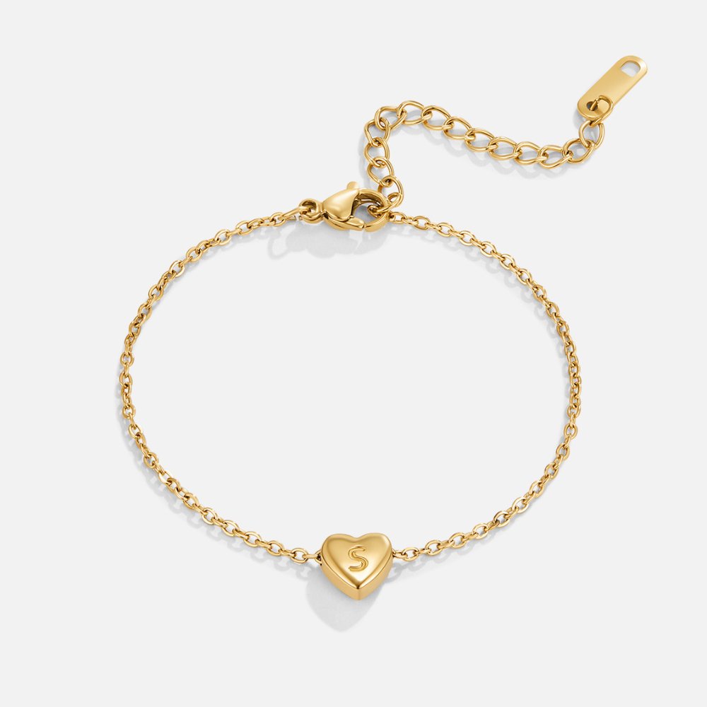 Heart Initial Bracelet