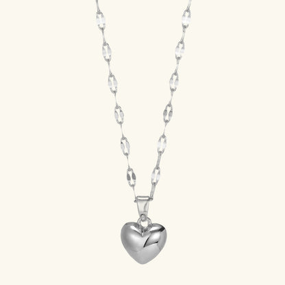 Puffy Heart Pendant Necklace
