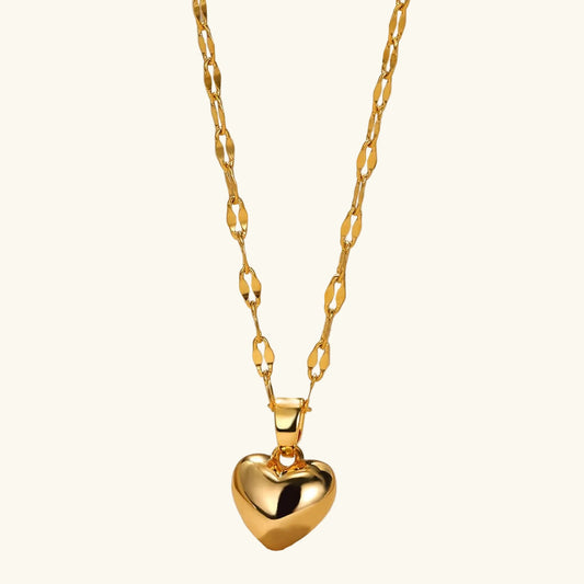 Puffy Heart Pendant Necklace