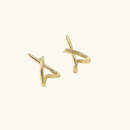 Crossed Line Stud Earrings