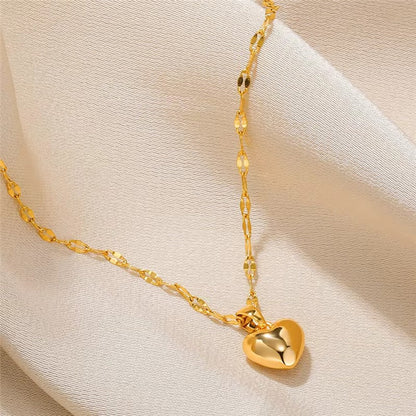 Puffy Heart Pendant Necklace