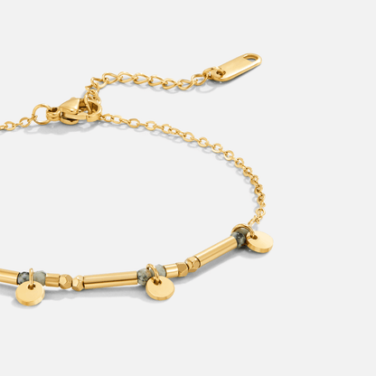 Golden Disc Bead Bracelet