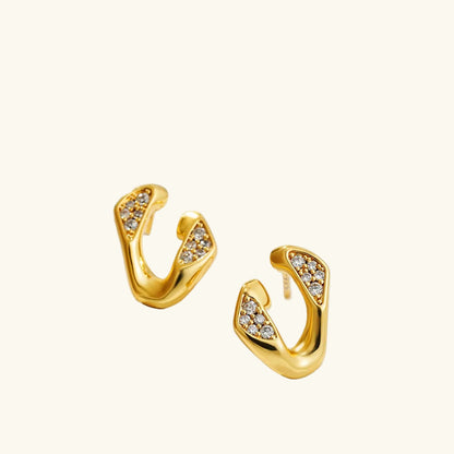 Crystal Curve Hoop Earrings