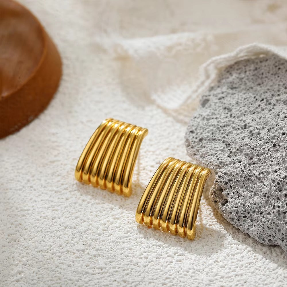 Ribbed Statement Earrings