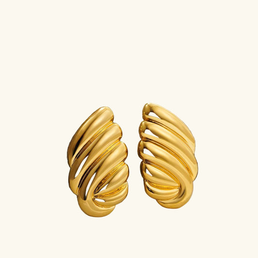 Ohrringe mit skulpturalem Fächerdesign